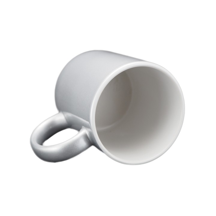 11oz Glitzertasse silber