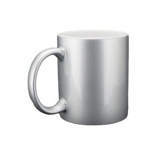 11oz Glitzertasse silber