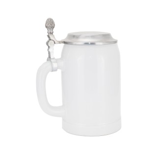 Bierkrug 0,5 L PORZELLAN mit Flachdeckel